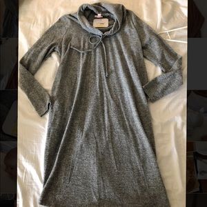 NWT grey cowl neck maternity sweater dress